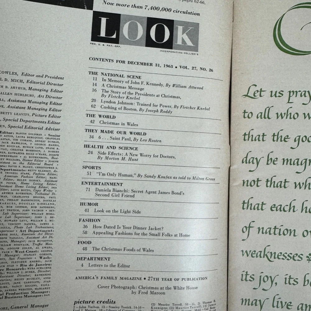 LOOK‎ Magazine Lot Vintage Collectible Memorabilia Historic JFK LBJ Jackie